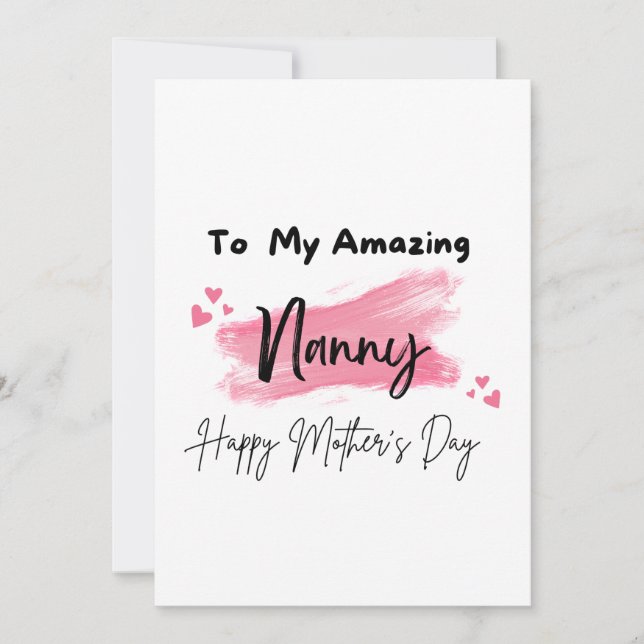 Carte À ma nounou incroyable, joyeuse fête des mères (Devant)