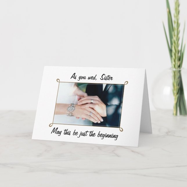 CARTE À MA SOEUR LE JOUR DE SON MARIAGE (Devant)