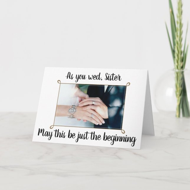 CARTE À MA SOEUR SUR ELLE ****JOUR DU MARIAGE**** (Devant)