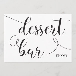 Carte à Mariage de la barre de dessert Calligraphy