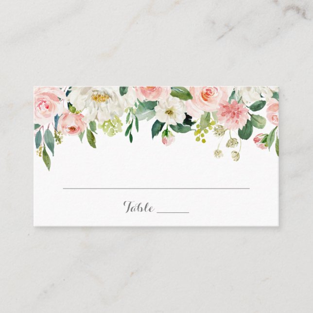 Carte à Mariage plat rose et blanc (Devant)