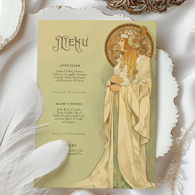 Carte à menu vintage Art Nouveau Mariage (Créateur téléchargé)