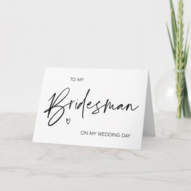 Carte À mon Bridesman Mariage Merci cadeau (Devant)