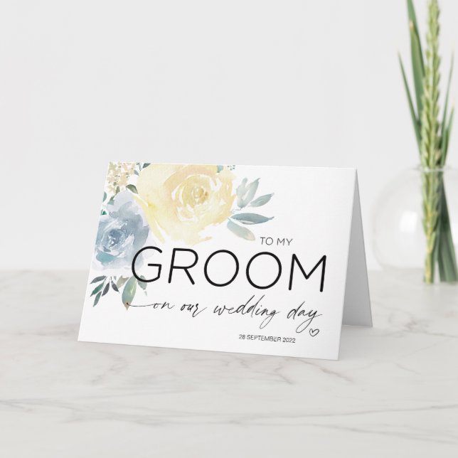 Carte À mon cadeau de Mariage de chambre de Fleurs Bleue (Devant)