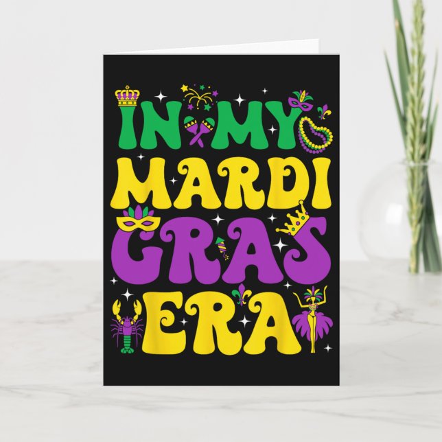 Carte À mon époque de festival Mardi Gras Carnaval rétro (Devant)