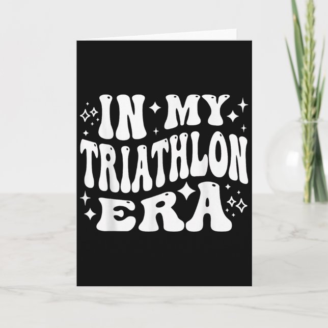Carte À mon ère de triathlon drôle de nage de vélo de co (Devant)