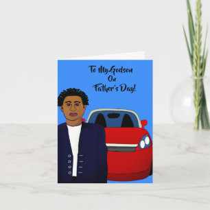 Carte À mon filleul Fête des pères afro-américaine