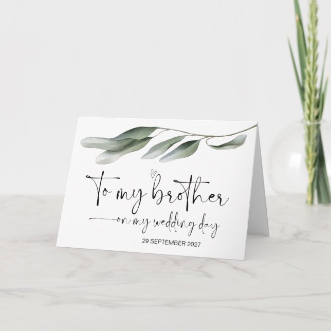 Carte À mon frère le jour du mariage Merci mariée Groom (Devant)