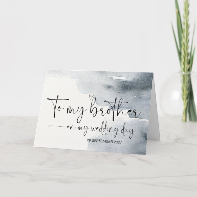 Carte À mon frère le jour du mariage Merci mariée Groom (Devant)