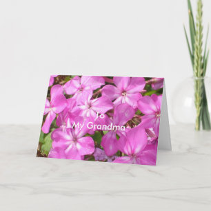 Carte À mon grand-mère Anniversaire Jolie Fleurs roses