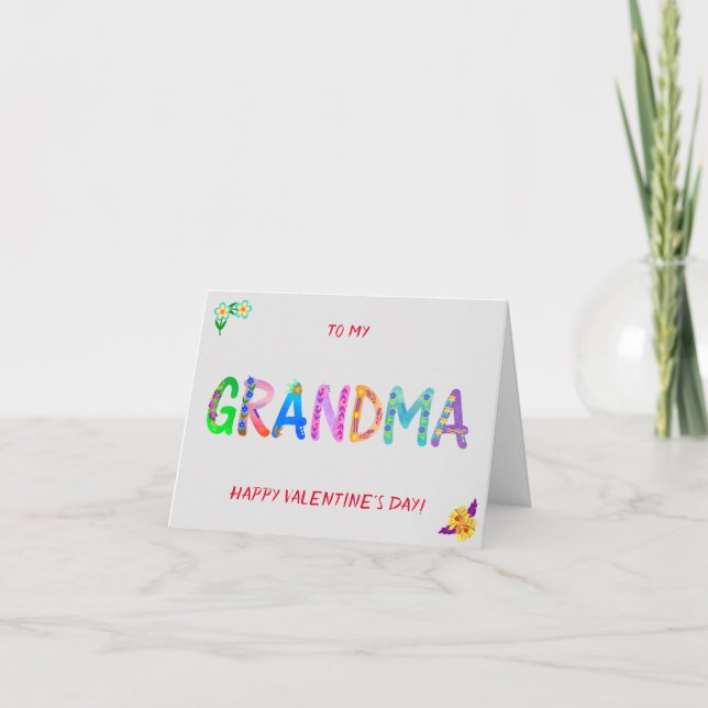 Carte À mon Heureuse Sainte-Valentin GRANDMA (Devant)
