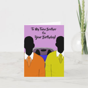 Carte À mon jumeau pour ton anniversaire Afro-Américain 