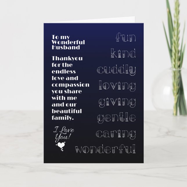 Carte À mon merveilleux mari (Devant)