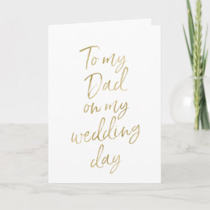 Carte À mon père sur mon mariage Stylish Gold Lettré