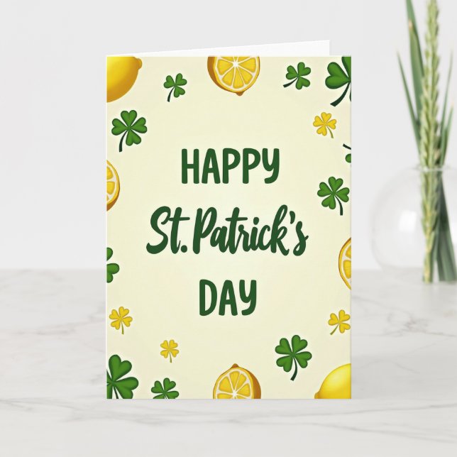 Carte à motif de citron et shamrock (Devant)