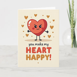 Carte à motif de cœur joyeux mignon