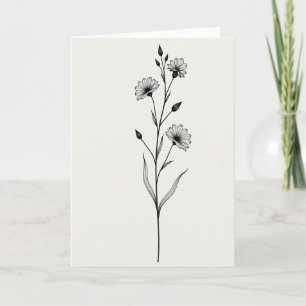 Carte à motif de fleur rayée