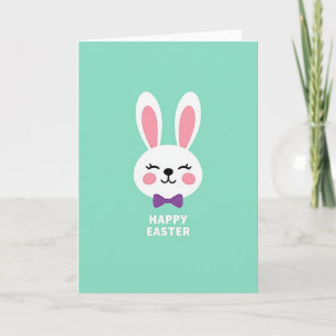 Carte à motif de tête de lapin mignon