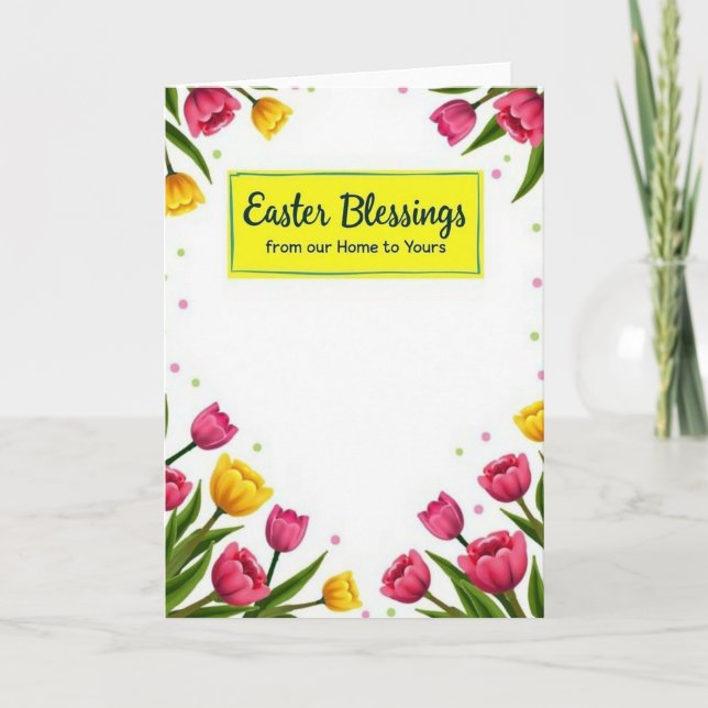 Carte à motif floral à pois (Devant)