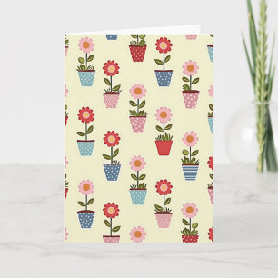 Carte à motif floral à pois
