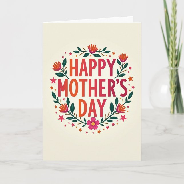 Carte à motif floral éclaté (Devant)