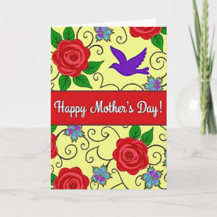 Carte à motif floral tourbillonnant