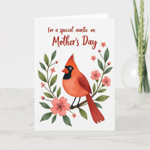 Carte à motif oiseau écarlate à pois