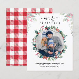 Carte à motifs écossais pour photo de famille Joye