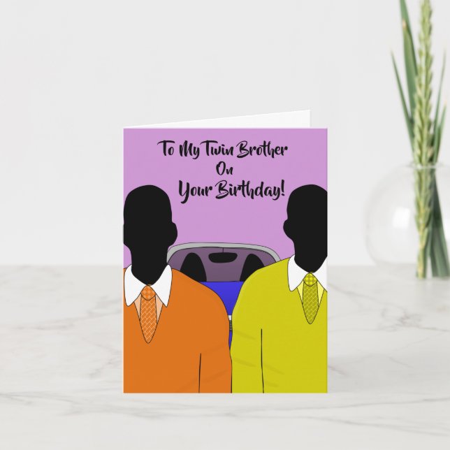 Carte À My Twin On Vous êtes Anniversaire Afrique Amériq (Devant)