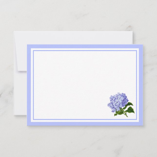 Carte à note plate - Blue Hydrangea (Devant)