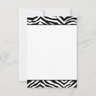 Carte à note plate-forme Zebra Print