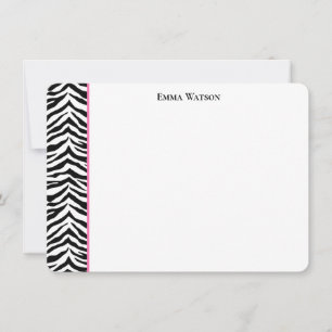 Carte à note plate-forme Zebra Print