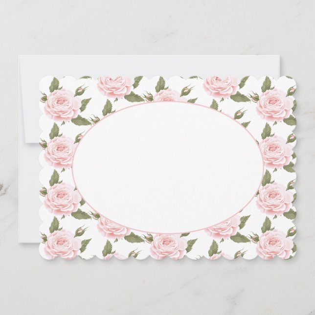Carte à note plate ou rose Invitation-Vintage (Devant)