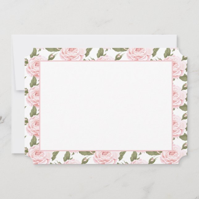Carte à note plate ou rose Invitation-Vintage (Devant)