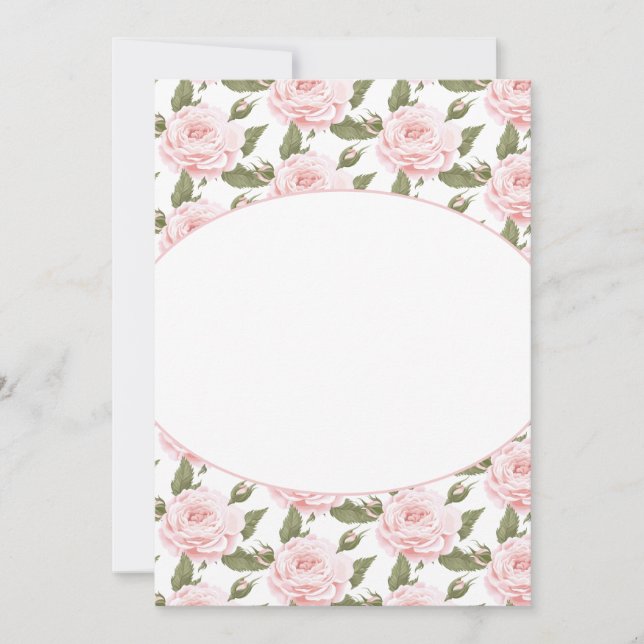 Carte à note plate ou rose Invitation-Vintage (Devant)