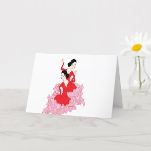 Carte à notes pliées ; Danseurs espagnols