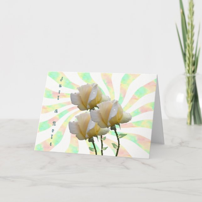 Carte à notes vierge avec des roses jaunes (Devant)