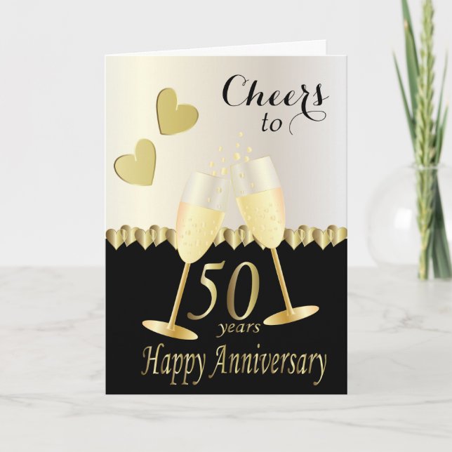 Carte ⭐ à notre 50e anniversaire | Texte do-it-yourself (Devant)