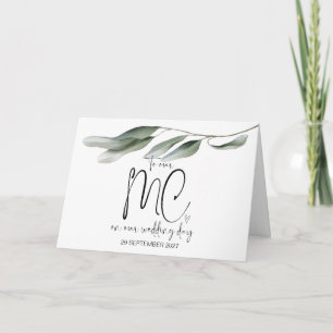 Carte À notre MC le jour du mariage Merci mariée et sall