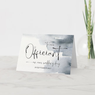 Carte À notre officier le jour du mariage Merci prêtre