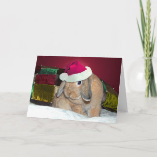 Carte à oreilles 1 de Noël de lapin de Lop