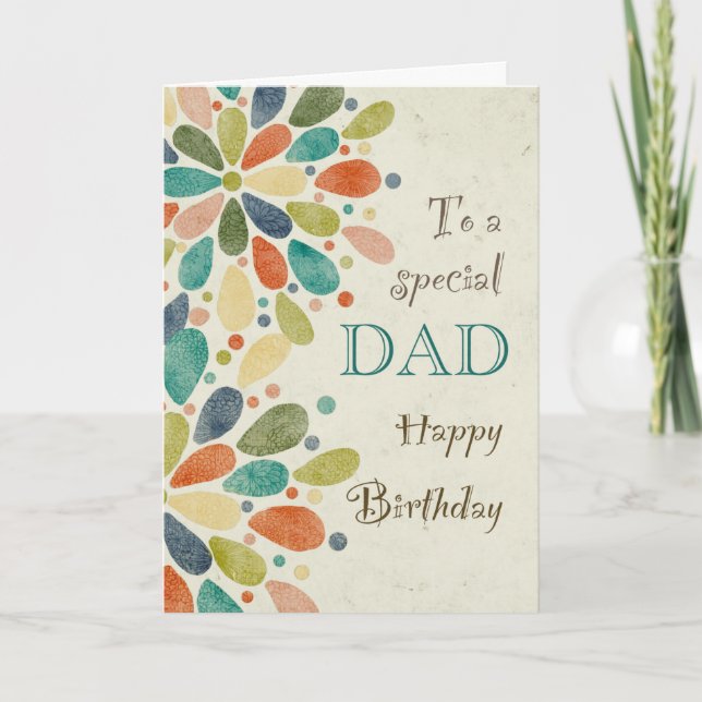 Carte À papa à l'anniversaire coloré (Devant)