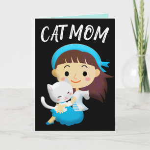 CARTE 'À PENSÉE POUR VOUS' 'MAMAN CHAT' (FILLE ET
