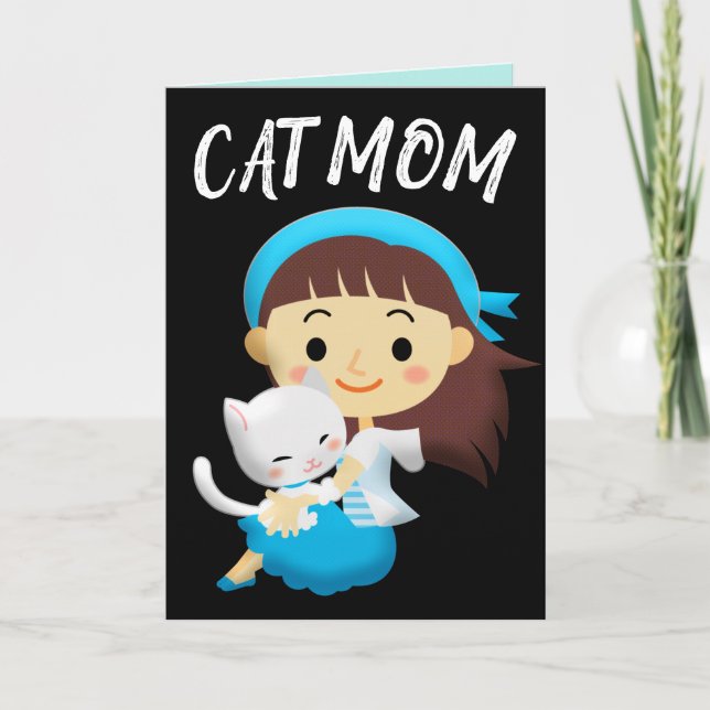 CARTE 'À PENSÉE POUR VOUS' 'MAMAN CHAT' (FILLE ET  (Devant)