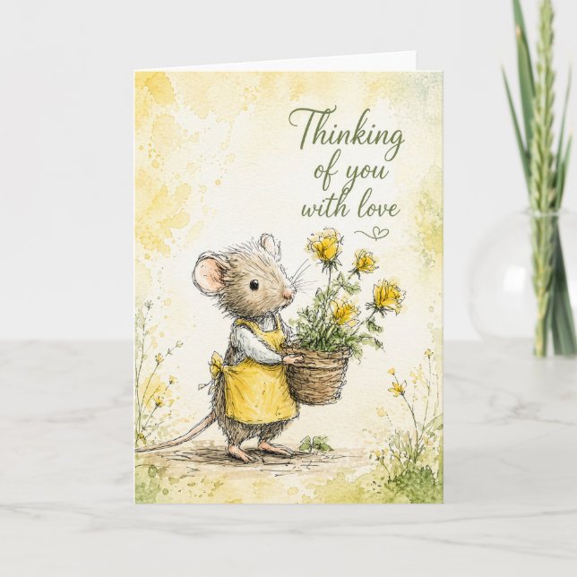 Carte À penser à vous avec amour | Souris (Devant)