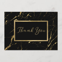 Carte à plat Black and Gold Marble Designer Merci