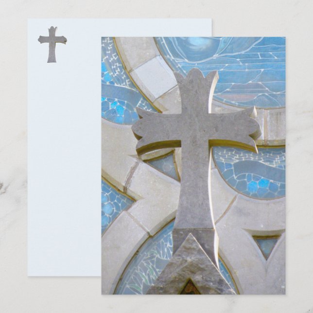 Carte à plat Christian Cross (Devant / Derrière)