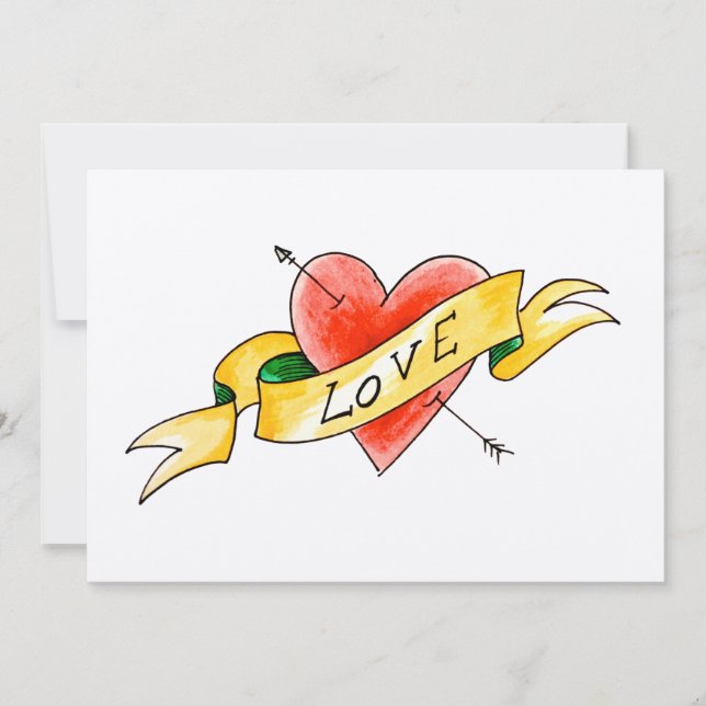 Carte à plat d'amour tatoué (Devant)