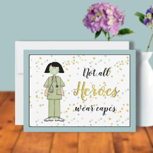 Carte à plat de l'infirmière Merci