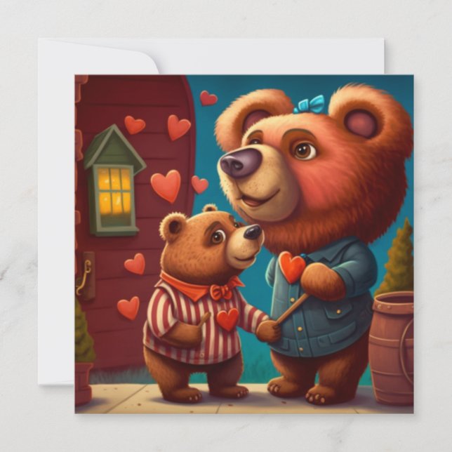 Carte à plat de l'ours de Valentine (Devant)